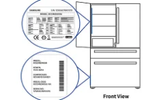 محل قرار گرفتن برچسب مدل یخچال فریزر سامسونگ