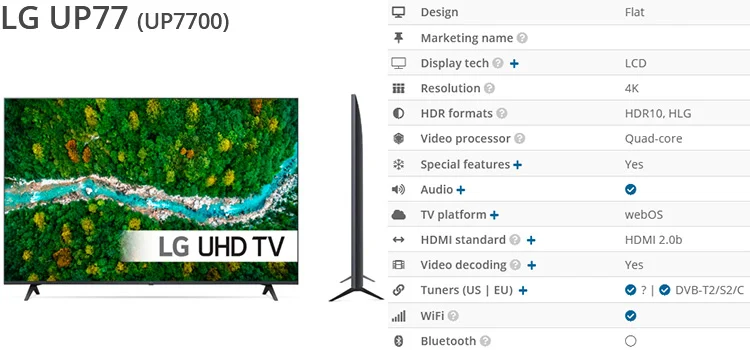 تلویزیون UP77 ال جی 2021